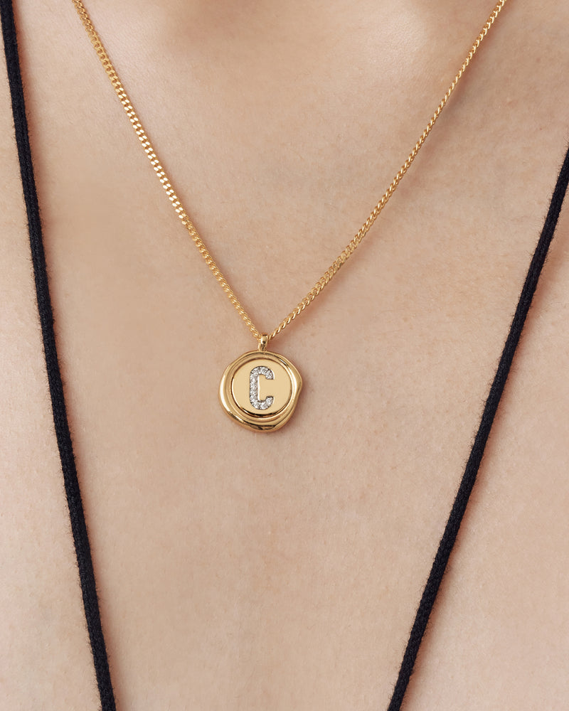 Wax Seal Initial Necklace