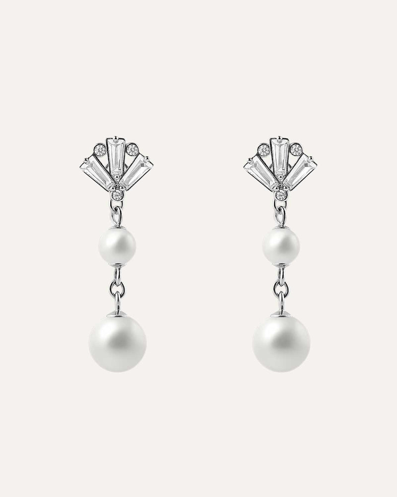 Two Way Gemstone and Pearl Earrings