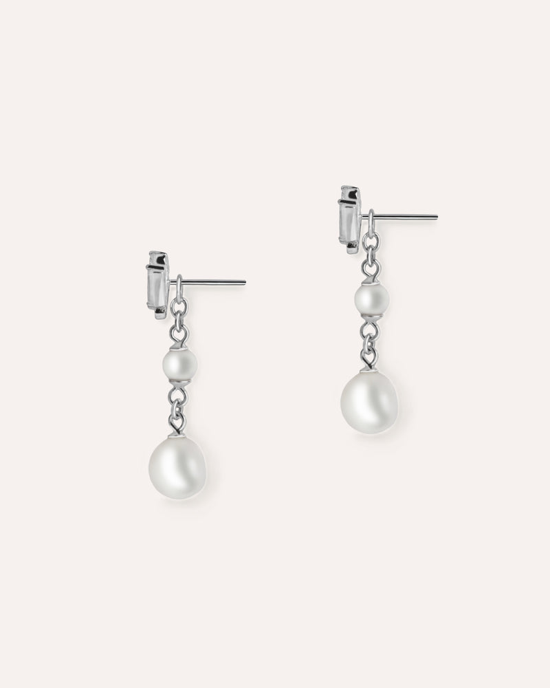 Two Way Gemstone and Pearl Earrings