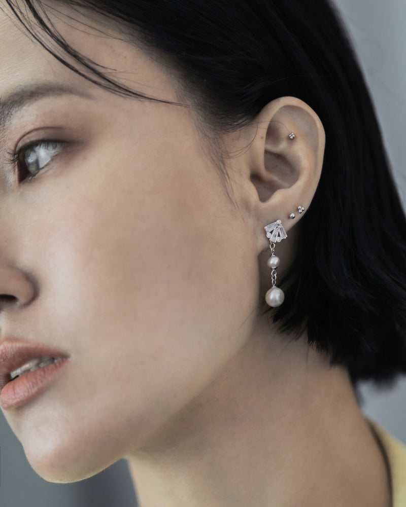 Two Way Gemstone and Pearl Earrings