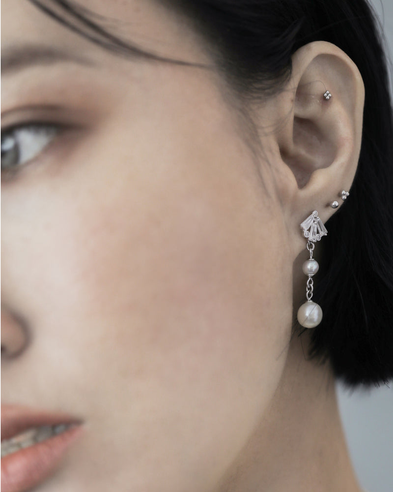 Two Way Gemstone and Pearl Earrings