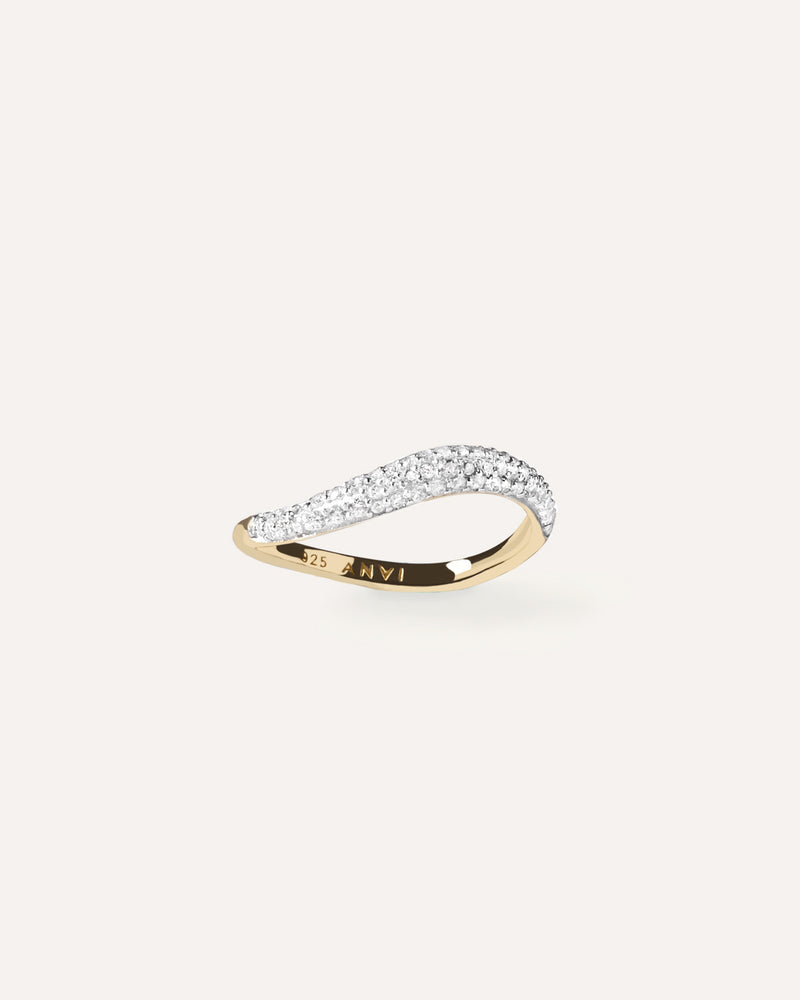 Wave Pave Ring