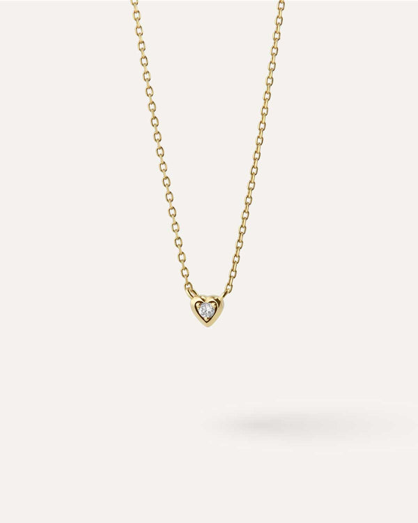 Diamond Heart Solitaire Necklace