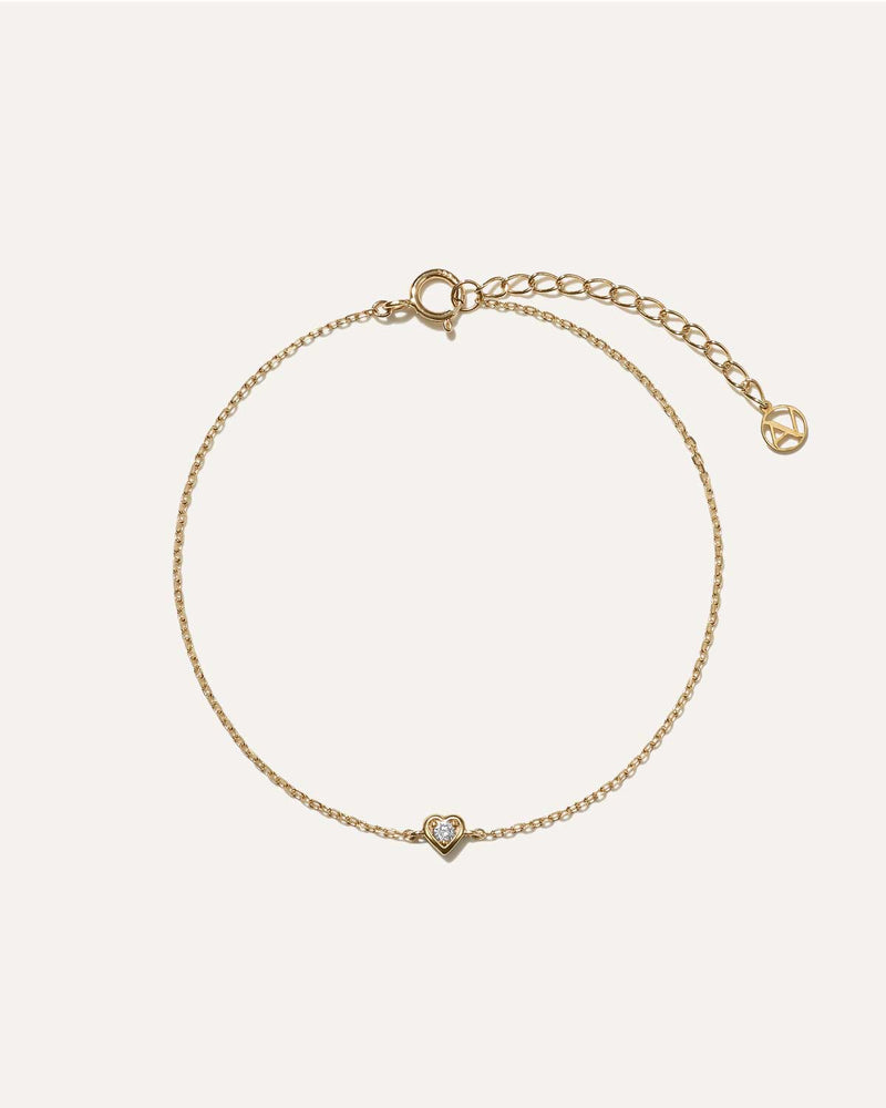 Diamond Heart Solitaire Bracelet