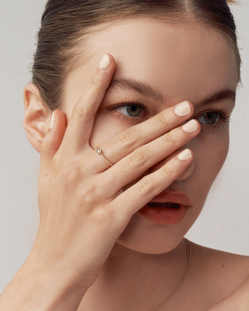 Diamond in Triangle Beaded Ring