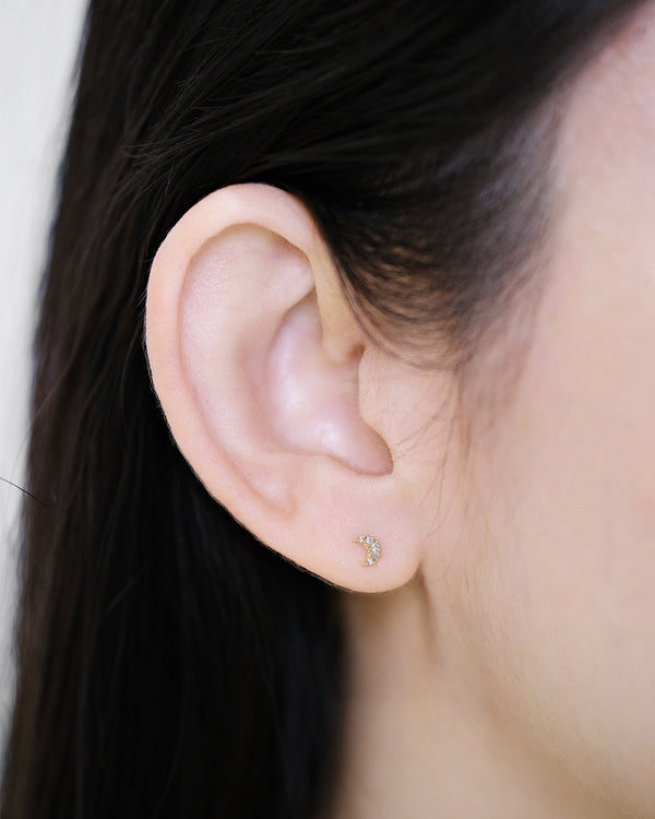 Moon Diamond Stud
