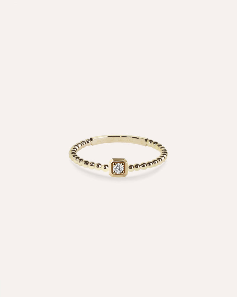 Diamond in Square Beaded Ring