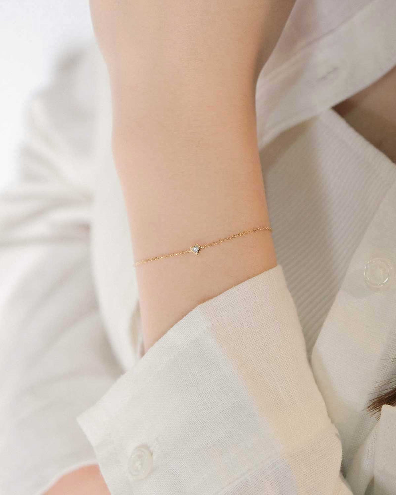 Diamond Heart Solitaire Bracelet