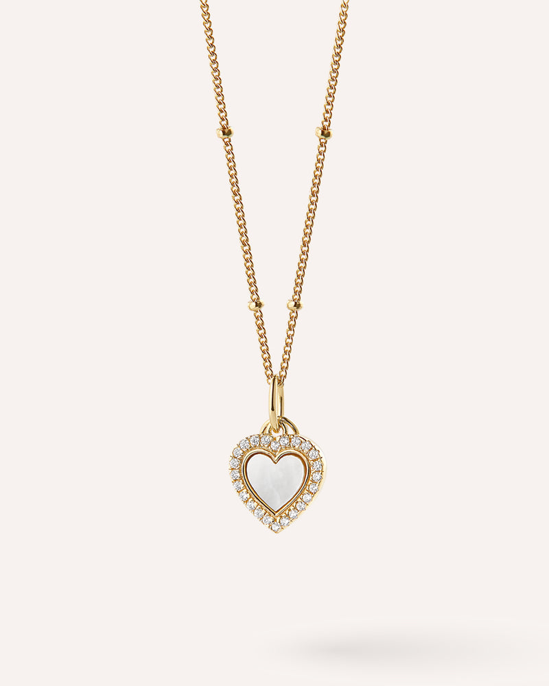 White Nacre Heart Necklace