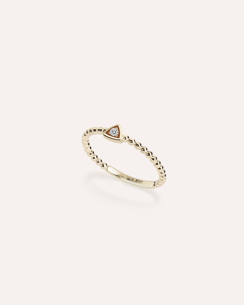 Diamond in Triangle Beaded Ring