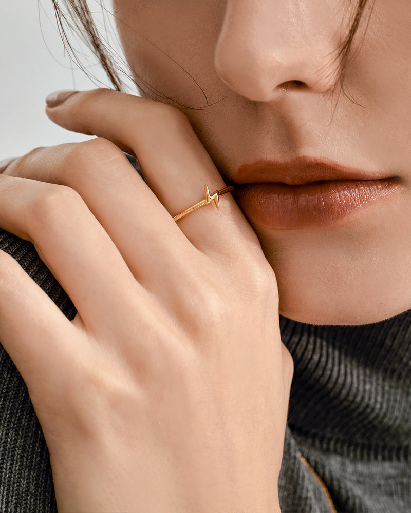 Lightning Bolt Charm Ring