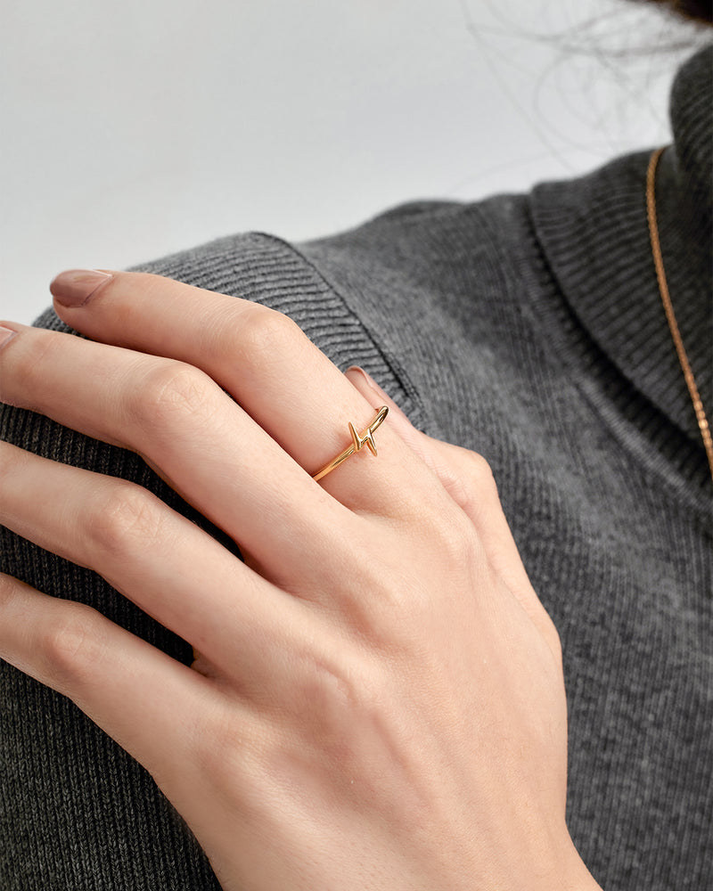 Lightning Bolt Charm Ring