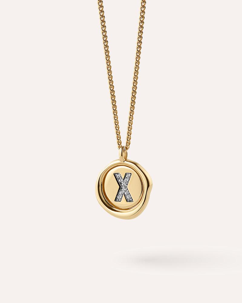 Wax seal initial necklace sale