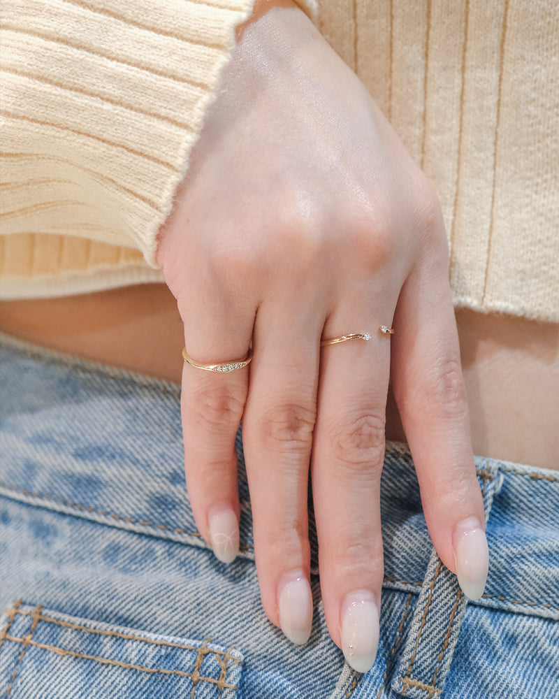 Pavé Diamond Slim Signet Ring