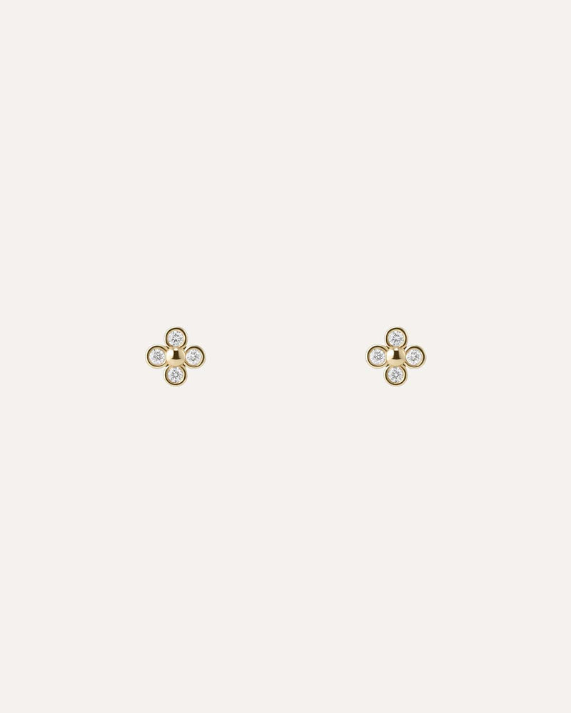 Four Leaf Clover Diamond Stud