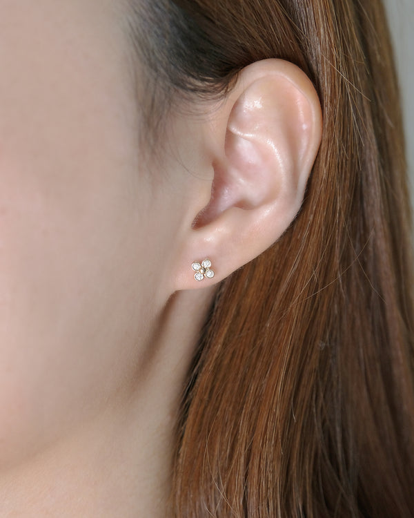 Four Leaf Clover Diamond Stud