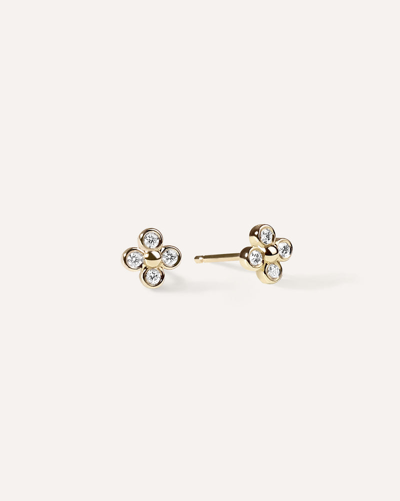 Four Leaf Clover Diamond Stud