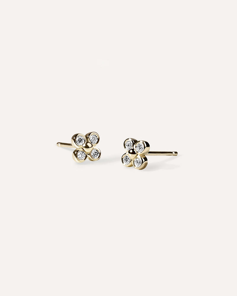 Four Leaf Clover Diamond Stud