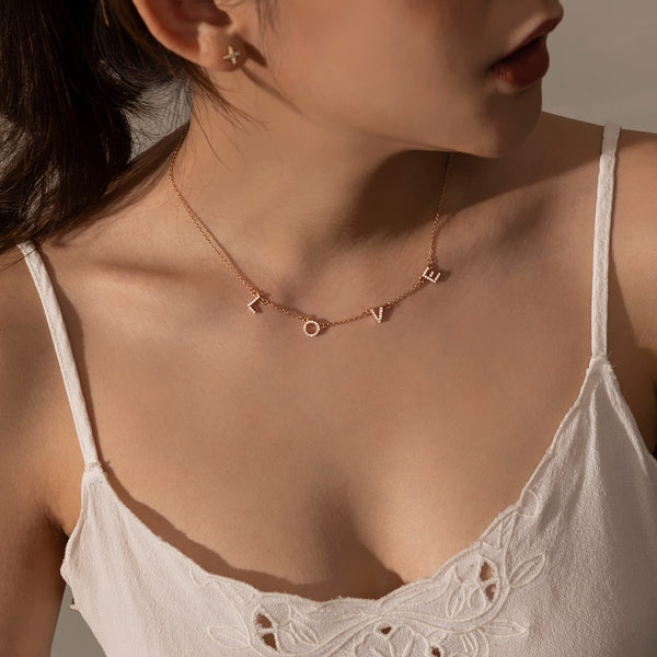 Personalize Pave Letter Necklace