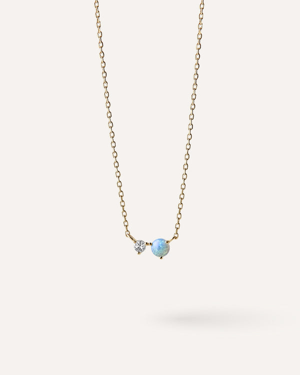Opal and White Sapphire Necklace