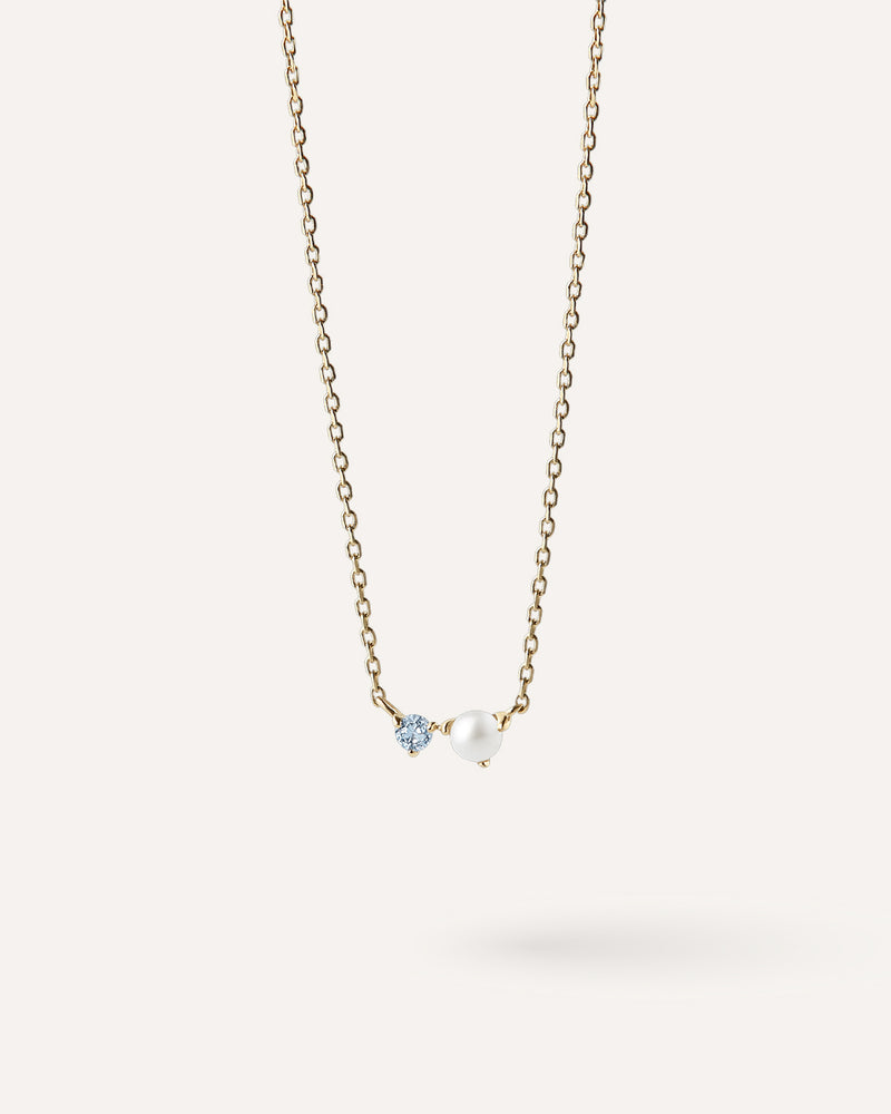 Aquamarine and Pearl Necklace