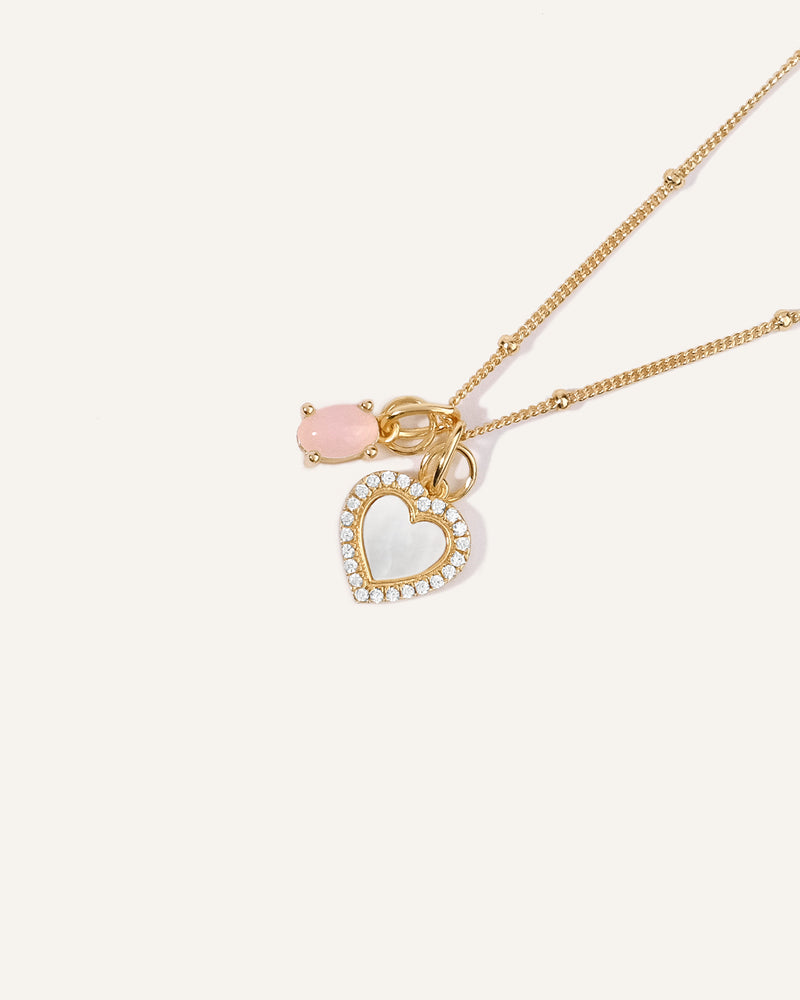 White Nacre Heart Necklace
