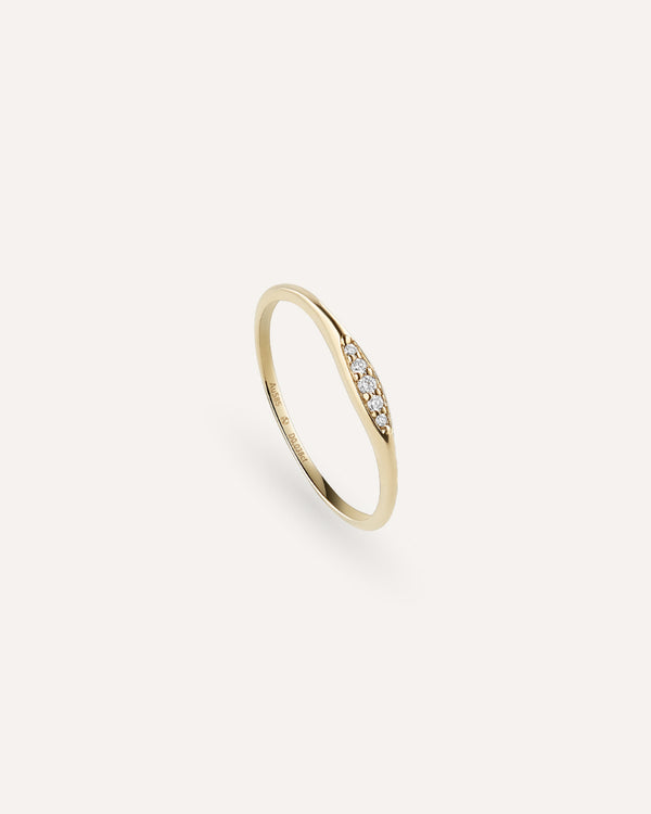 Pavé Diamond Slim Signet Ring