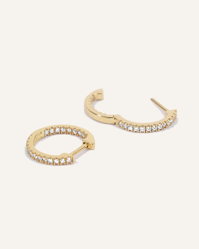 Pave Hoop Earrings