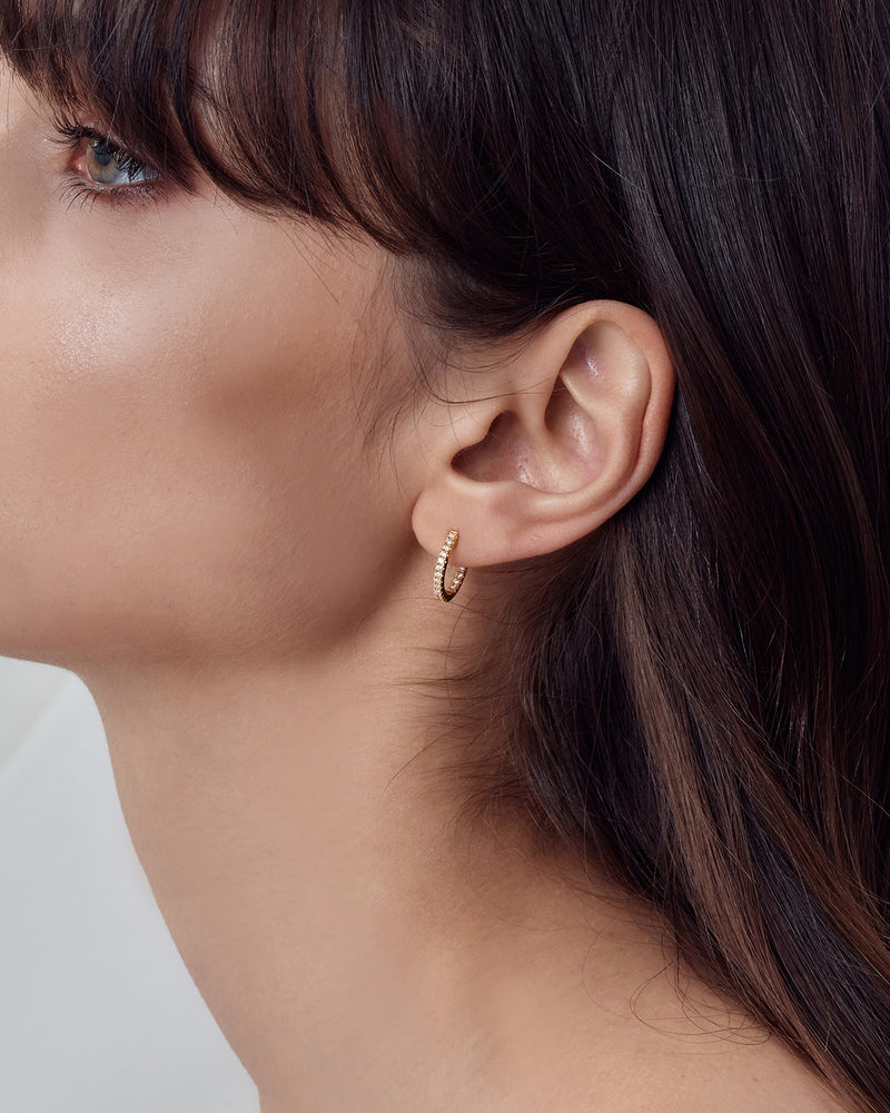 Pave Hoop Earrings