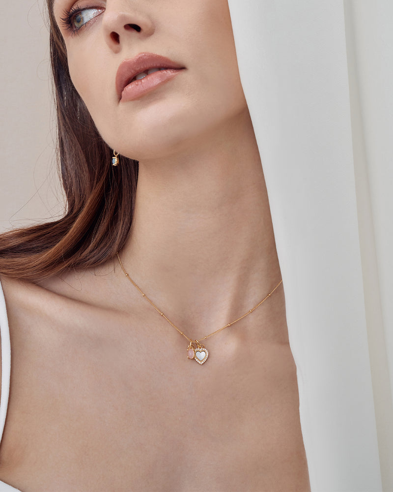 White Nacre Heart Necklace
