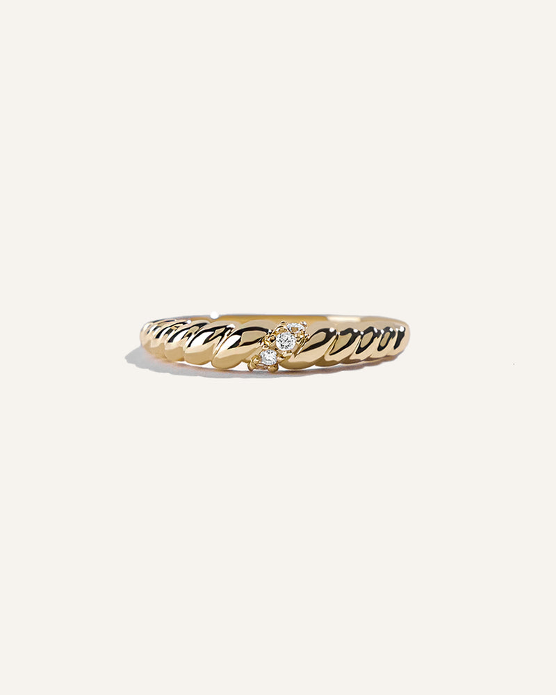 Pavé Diamond Croissant Dôme Ring