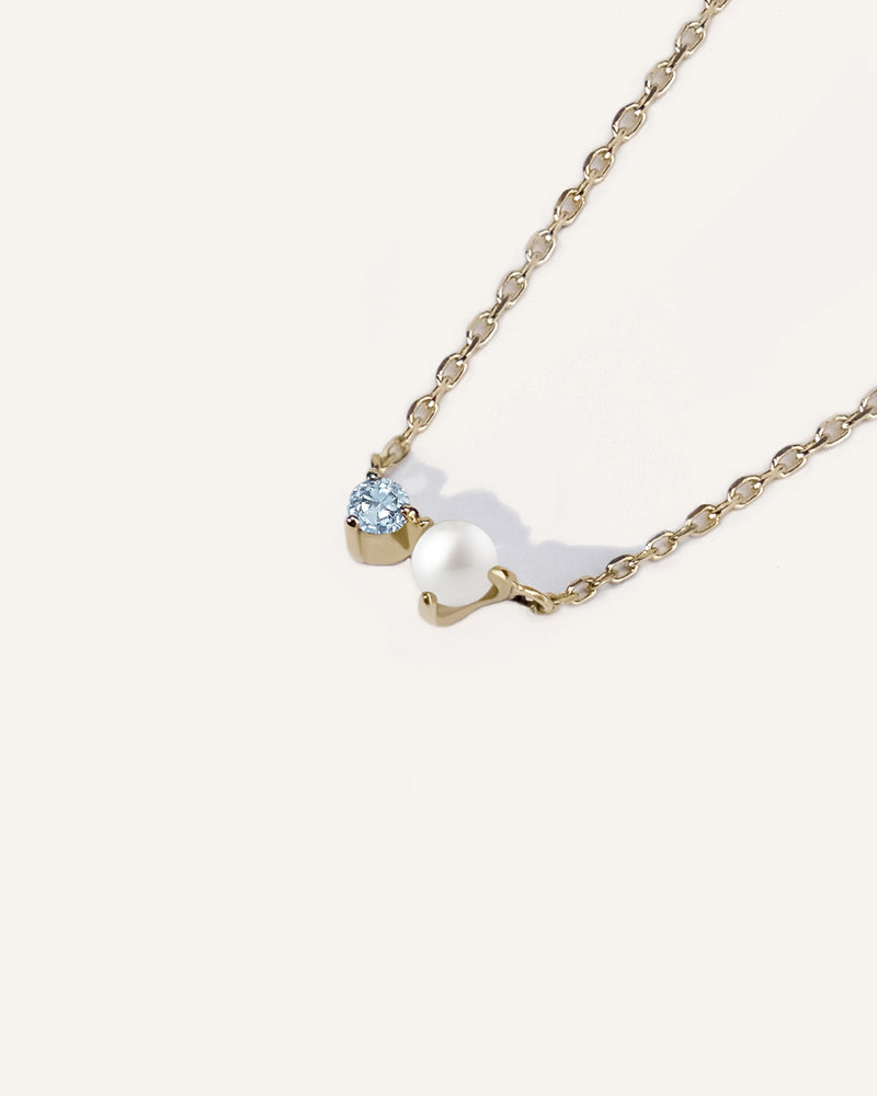 Aquamarine and Pearl Necklace