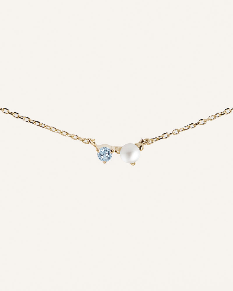 Aquamarine and Pearl Necklace
